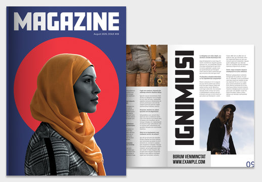 Colorful Magazine with Bold Typography Layout