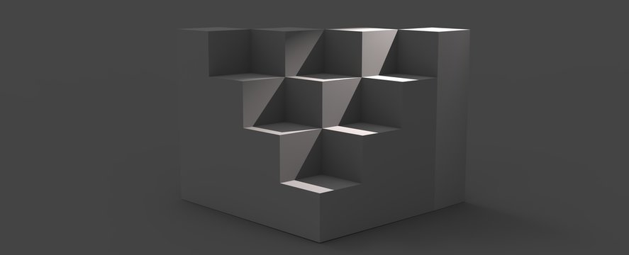 Dise&ntilde;o de podio para presentaci&oacute;n de producto de dise&ntilde;o. Render tridimensional de escalones con iluminaci&oacute;n de reflectores y diferentes materiales brillantes y con patrones. Fondo colorido 3d