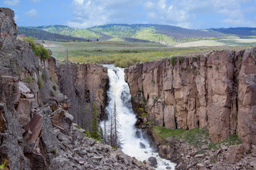 North Clear Creek Falls is a magnificent 100 foot waterfall near Creede, Colorado, USA