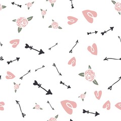 Romantic seamless pattern with hearts for your design