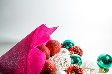 Christmas tree colorful glass balls decoration