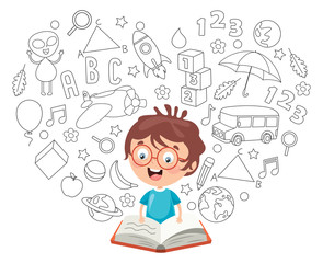 Vector Illustration Of Children Education