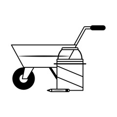 painting work house renovation cartoon in black and white