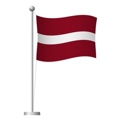 latvia flag on pole icon