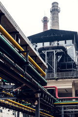 Fototapeta premium old factory with colorful pipes