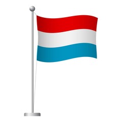 luxembourg flag on pole icon