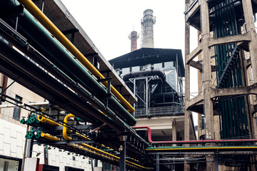 Obraz na płótnie Canvas old factory with pipes
