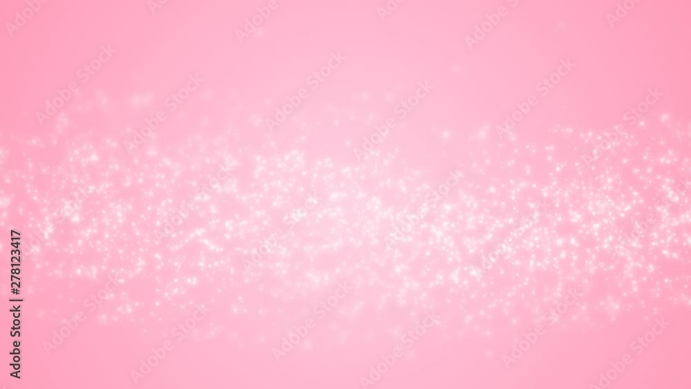 Poster seamless loop shining sparkling pink glitter particles texture. shimmering dots moving in wavy smoke