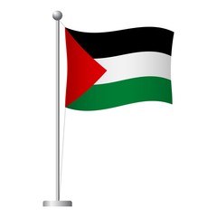 palestine flag on pole icon