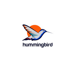 Fototapeta na wymiar Hummingbird Logo Stock Vector Template