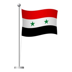 syria flag on pole icon