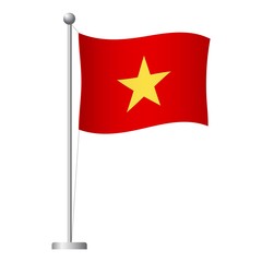 Vietnam flag on pole icon