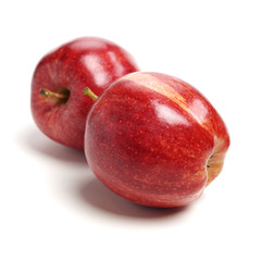 Red apples isolated on white background