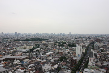 Obraz premium 東京の分譲タワーマンションからの眺め