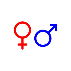 Gender, male, female, sign symbol icon vector illustration