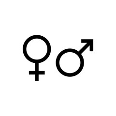 Gender, male, female, sign symbol icon vector illustration