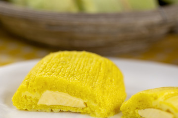 Pamonha Corn. Sweet Brazilian cheese with creamy and boiled corn. Typical sweet of Brazil in rural festivals, made in the state of minas gerais and goiais.