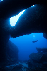 Underwater cave