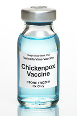 Small drug vial with Chickenpox vaccine