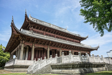Naklejka premium The temple building in Tongxiang village, Zhejiang, China