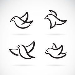 Collection of hand drawn doodle style birds on white background, Bird Icon., Animal., Vector bird for your design.