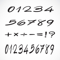 Vector of hand drawn number isolated on white background. Group numbers. Easy editable layered vector illustration.