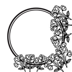 Floral frame isolated on white background. design greeting card and invitation card. Vector