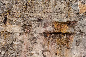 Texture of a concrete wall with cracks and scratches which can be used as a background