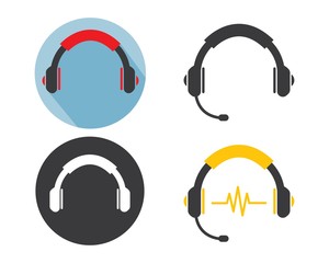 earphones icon logo illustration vector