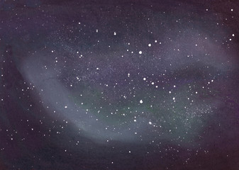 Fototapeta premium Starry sky. Cosmic space, hand-drawn space.