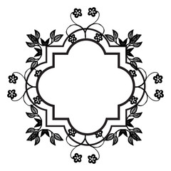 Decorative card with vintage flowers, isolated on white background. Vector