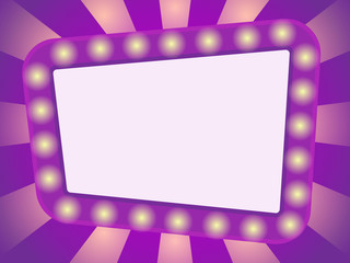 light frame with glowing bulb