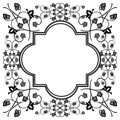 Card template, design beauty of floral frame. Vector