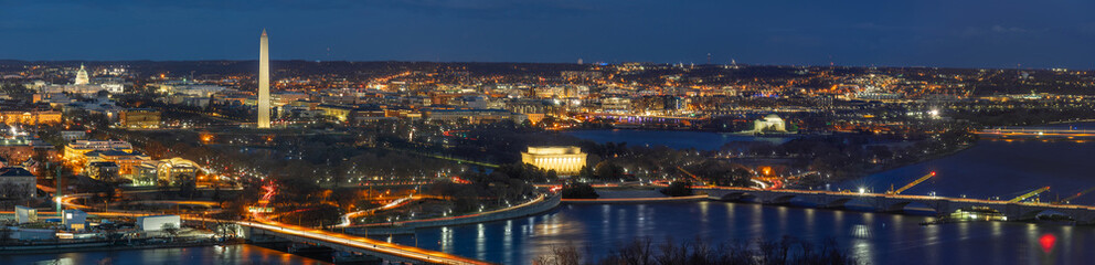 Panorama Top view scene of Washington DC down town which can see United states Capitol, washington...