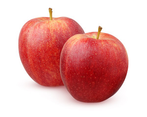 red striped Apple isolated on white background.