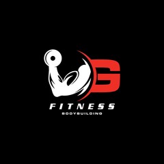 Letter G Logo With barbell. Fitness Gym logo. Love fitness logo template. fitness vector logo design for gym and fitness.