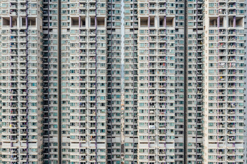 Fototapeta na wymiar Aerial view of Hong Kong crowed residence at To Kwa Wan, Hung Hom, Hong Kong.