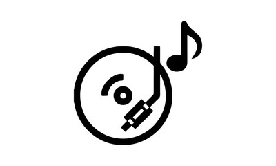 Vinyl record turntable icon - vector