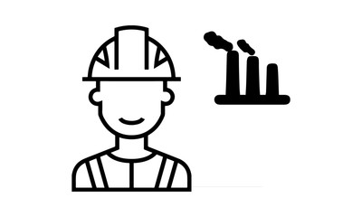 Power plant operator icon for energy management and production