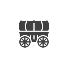 Wedding Coach vector icon. Stagecoach filled flat sign for mobile concept and web design. Horse carriage wagon glyph icon. Symbol, logo illustration. Vector graphics
