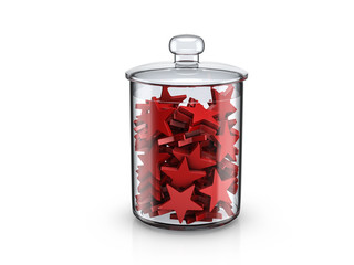 Glass jar with star symbols copy