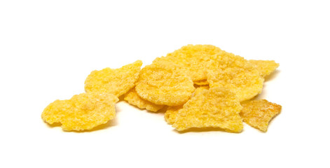 Corn flakes Cereal on white background