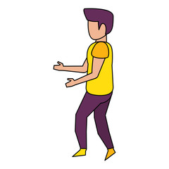 young casual man body cartoon