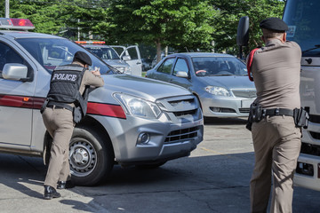 Police steel handcuffs,Police arrested the culprit,criminal,Arrest the culprit,Police concept.