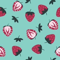 Vintage cute strawberry seamless pattern  - 278143203