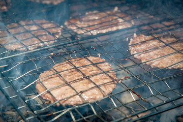 Hamburger Patty On A Grill