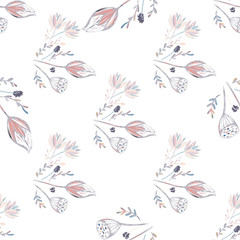 lotus flower seamless pattern trendy style with texture tablet painting Surface pattern design