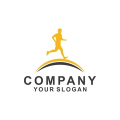 marathon, run, sport, logo design template,vector