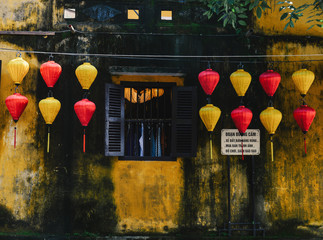 Paper lanterns lighted up on the streets