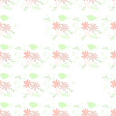 Trendy delicate pastel simple flowers, great design for any purposes. Simple modern style. Floral pattern. Elegant decorative background. Floral vector illustration.